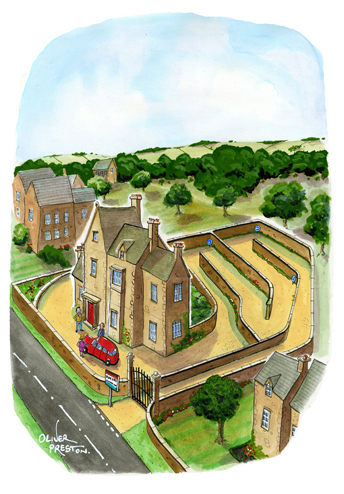Well, you said you wanted a walled estate, with big gates and a really long drive.