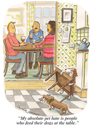 dogs at the table