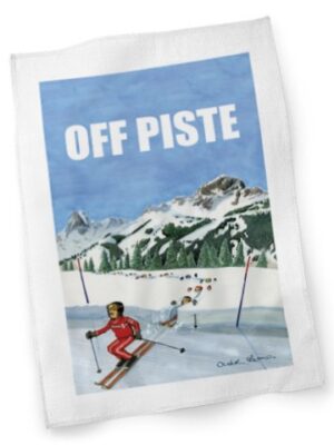 "Off Piste" tea towel