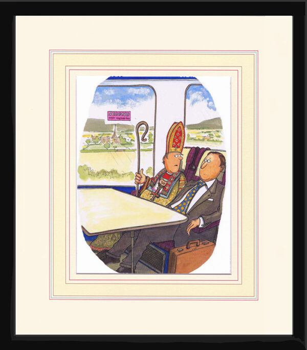 Bishop on a train