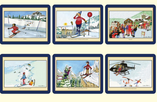 PLM08 Set of 6 Skiing Place Mats